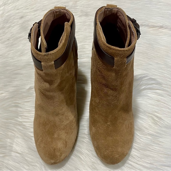 Madewell Aimee Buckle-Strap Leather Suede Ankle Boots‎ in Truffle Brown 7 - Picture 2 of 9
